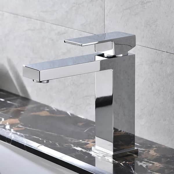 Maincraft Single-Handle Single-Hole Bathroom Faucet in Chrome