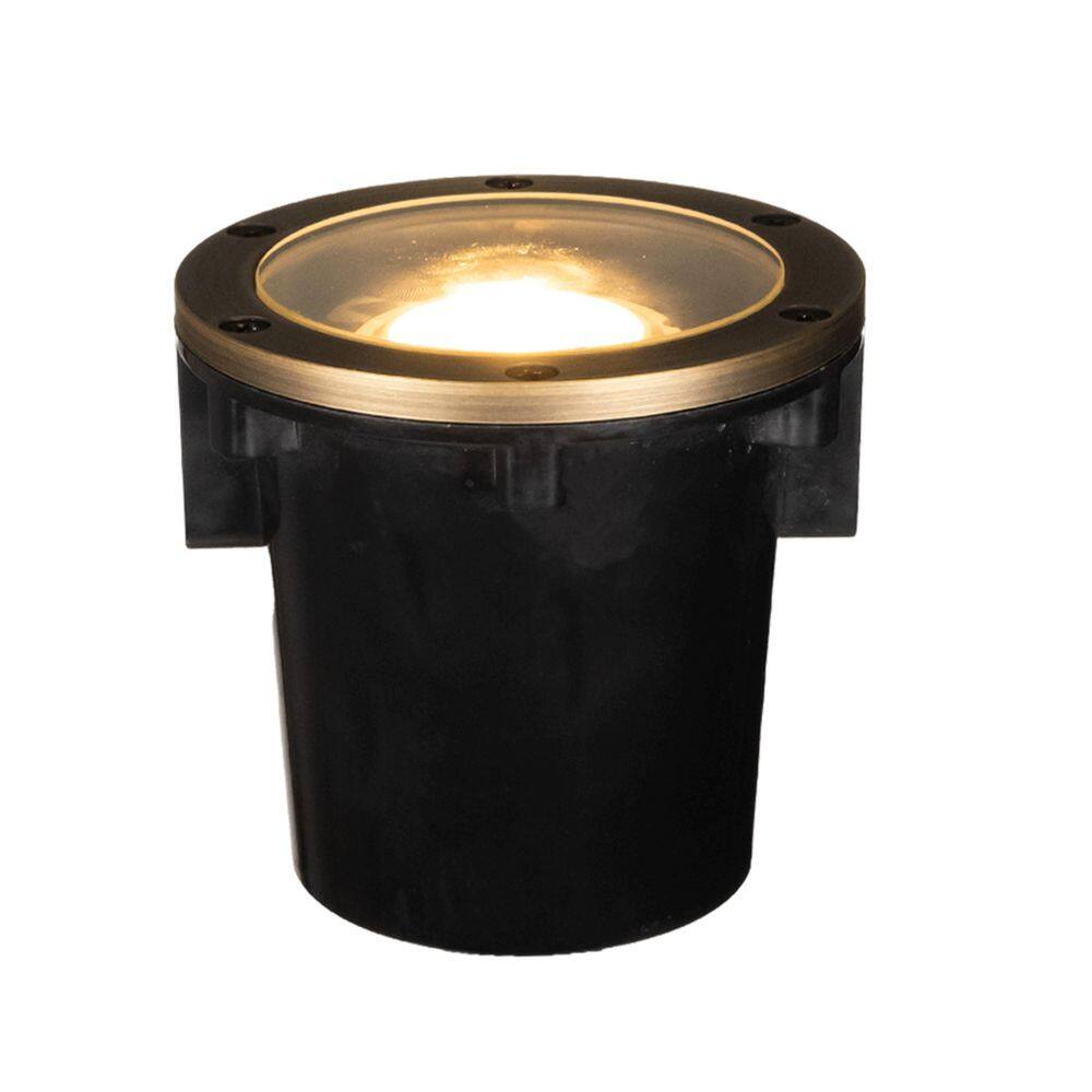 Low Voltage Brass Outdoor Well Light with Black Fiberglass Housing and 5-Watt MR16 LED Bulb (2700K) price history on PriceWatchPro