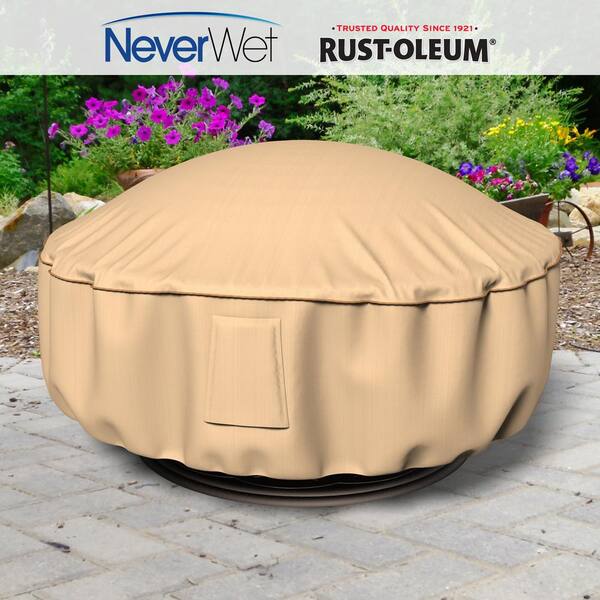 Budge Rust-Oleum NeverWet 36 in. Dia, 15 in. Drop Tan Outdoor Fire Pit Cover  P9A15TNNW1 - The Home Depot