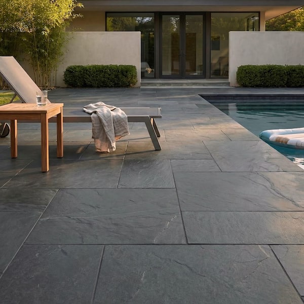 Montauk Black Pattern Mixed Sizes 16 in. x 24 in. Gauged Slate Floor and Wall Tile (512 sq. ft./Pallet)