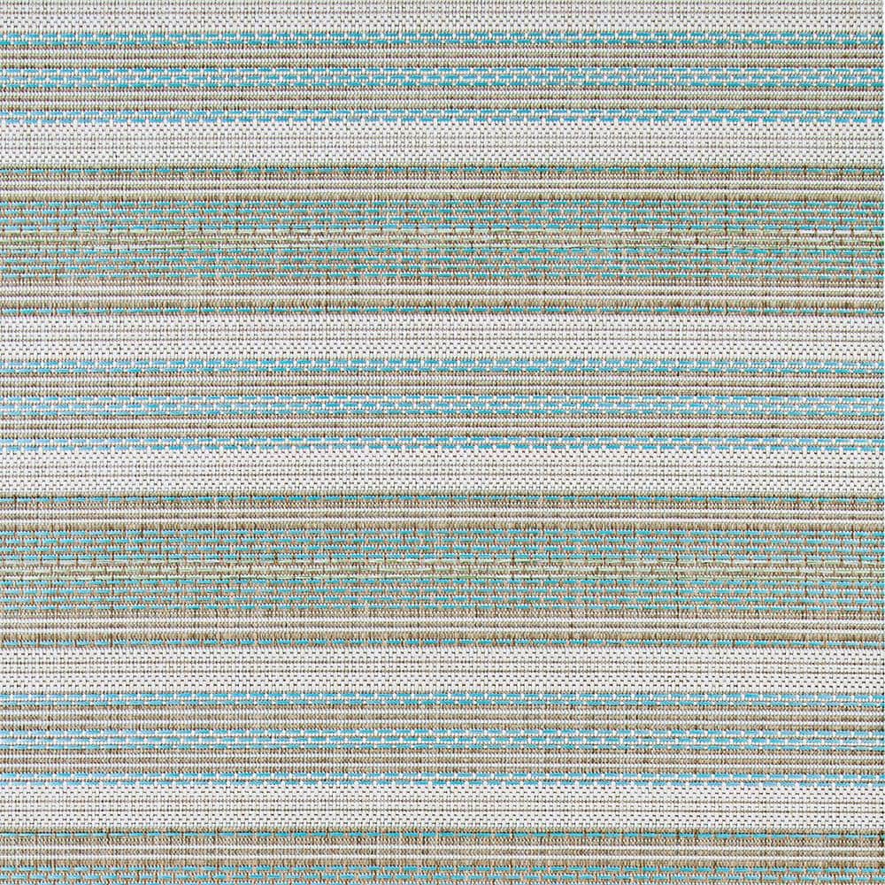 Monaco Blue Mist/Ivory Flat Woven Synthetic 4' x 5' Area Rug