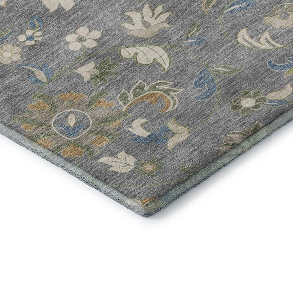 Mayfield Premium Machine Washable Abstract AMF1006 Gray 5 ft. x 7 ft. 6 in. Area Rug