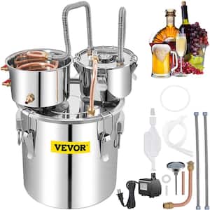 Alcohol Still 13.2Gal. Stainless Steel Water Alcohol Distiller Copper Tube Home Brewing Kit for DIY Brandy, Silver