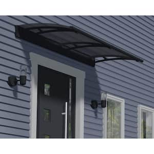 Aquila 3 ft. x 7 ft. Gray/Solar Gray Door and Window Fixed Awning with Siding Connector Kit