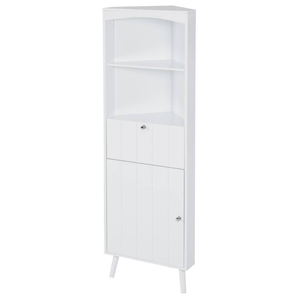 20.1 in. W x 14.2 in. D x 63 in. H White Bathroom Linen with