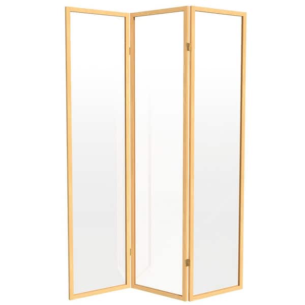 6 ft. Tall Clear Plastic Partition Natural 3 Panel