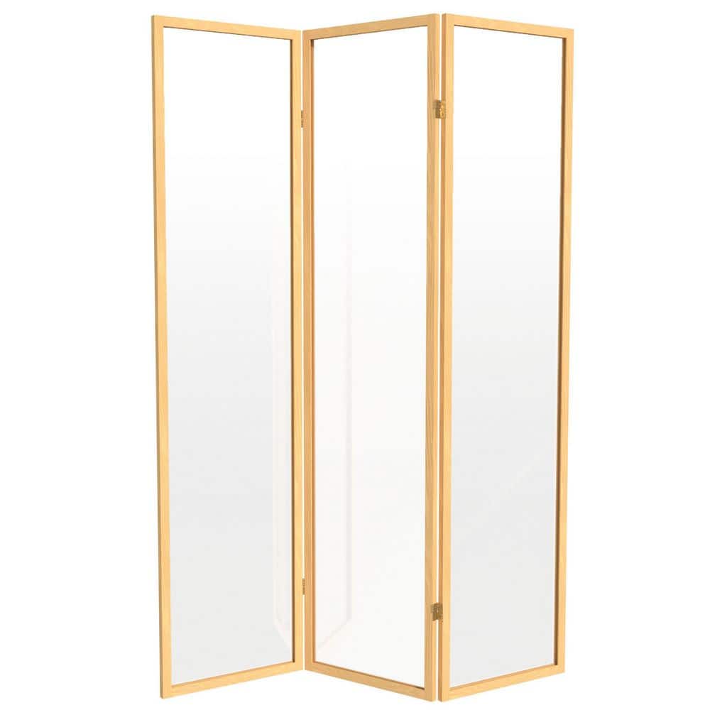 6 ft. Tall Clear Plastic Partition Natural 3 Panel