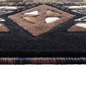 Chocolate 3 ft. x 16 ft. Rectangle Native American Area Rug