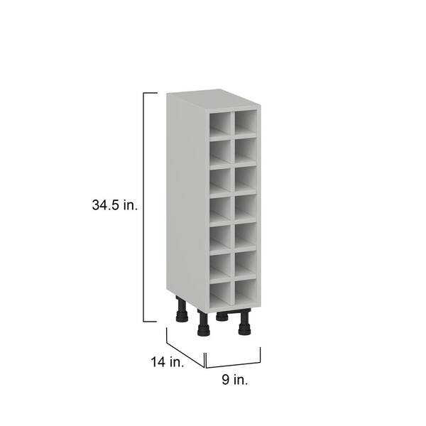 J COLLECTION Littleton 9 in. W x 34.5 in. H x 14 in. D Painted Gray Assembled Base Kitchen Cabinet Wine Rack