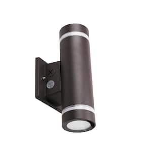 Nome 30- Watt Equivalent Integrated LED Bronze Up and Down Wall Pack Light 5000K Adjustable CCT