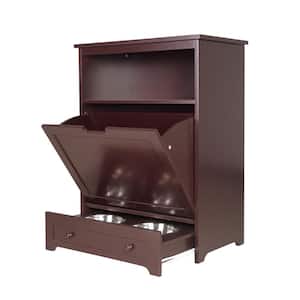 Pet Feeder Station with Storage in Brown