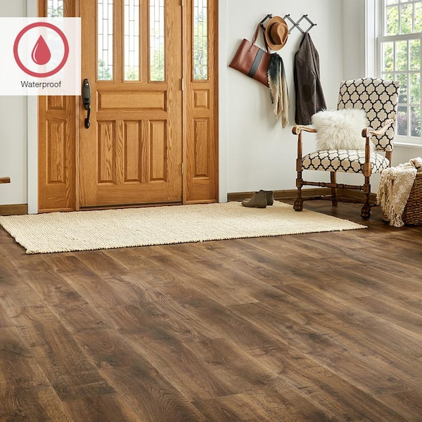 Outlast+ Cocoa Walters Oak 12 mm T x 7.4 in. W Waterproof Laminate Wood Flooring (19.63 sq. ft./case)