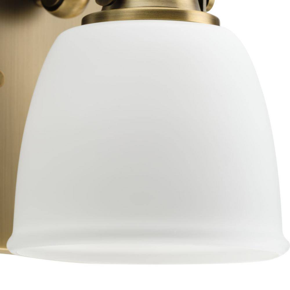 Preston Vintage Brass and Opal Glass Vanity Light