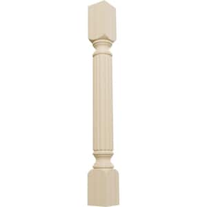 3-3/4 in. x 3-3/4 in. x 35-1/2 in. Unfinished Rubberwood Raymond Reeded Cabinet Column