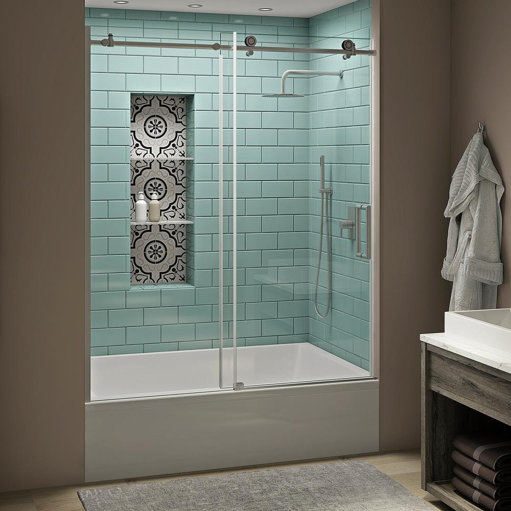 Coraline XL 70" High x 60" Wide Frameless Sliding Tub Door