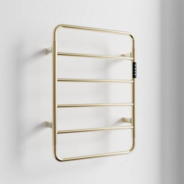 brushed gold gold radiator towel rail