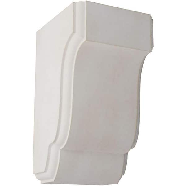 Ekena Millwork 2-1/2 in. x 4-1/2 in. x 2-3/4 in. Chalk Dust White Capistrano Mission Wood Vintage Decor Corbel