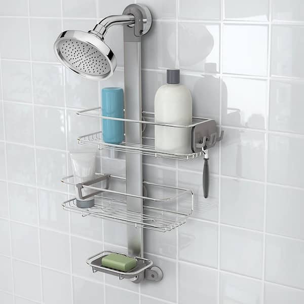 Medium Adjustable Shower Caddy, Stainless Steel/Anodized Aluminum