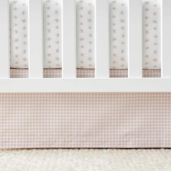 Company Kids Ditsy Gingham Pink Cotton Crib Sheet