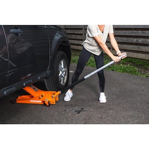 3-Ton Low Profile Car Jack with Quick Lift in Orange