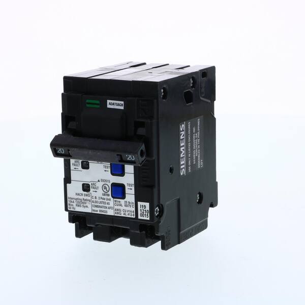 Siemens Q220AFCP 20-Amp 2-Inch Double-Pole Combination AFCI Circuit Breaker 