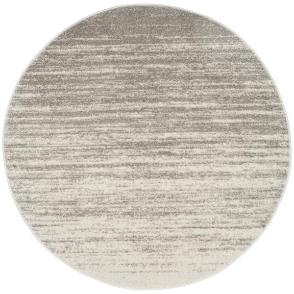 SAFAVIEH Adirondack Light Gray/Gray Solid Color 10 ft. x 10 ft. Striped Round Area Rug
