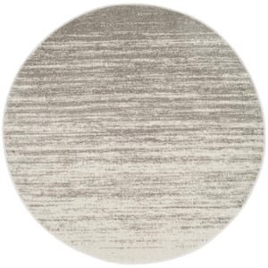 Adirondack Light Gray/Gray 4 ft. x 4 ft. Round Solid Area Rug