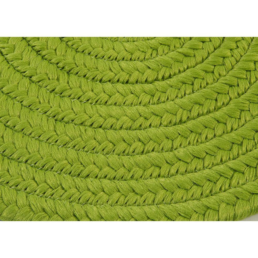 Bright Green Braided Oval Synthetic 2'x6' Rug