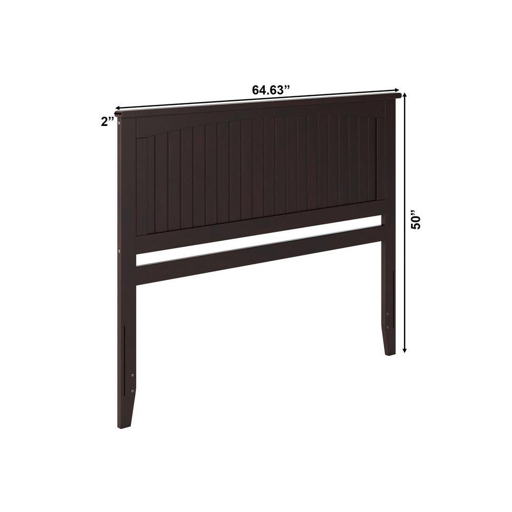 Espresso Queen Wood Headboard with Attachable Charger