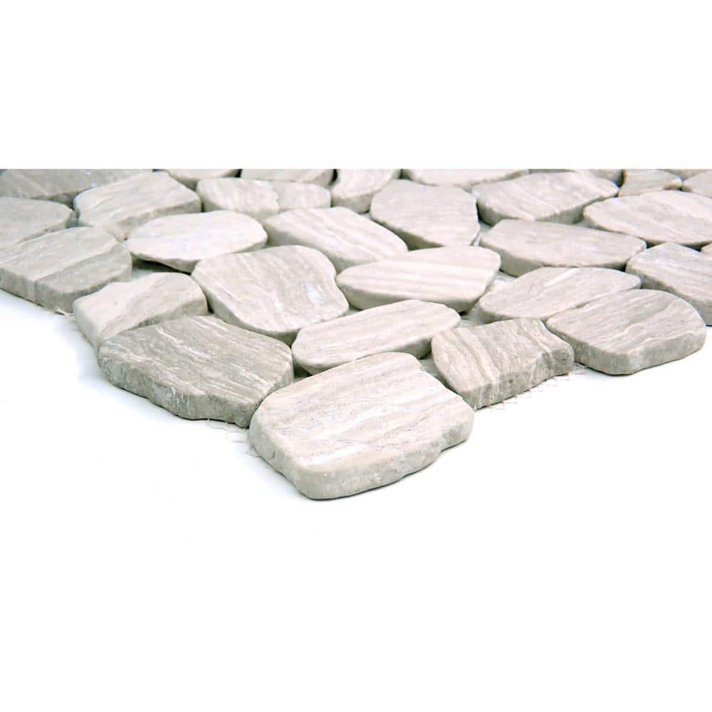 Cream Natural Stone Pebble Mosaic Tile 12x12
