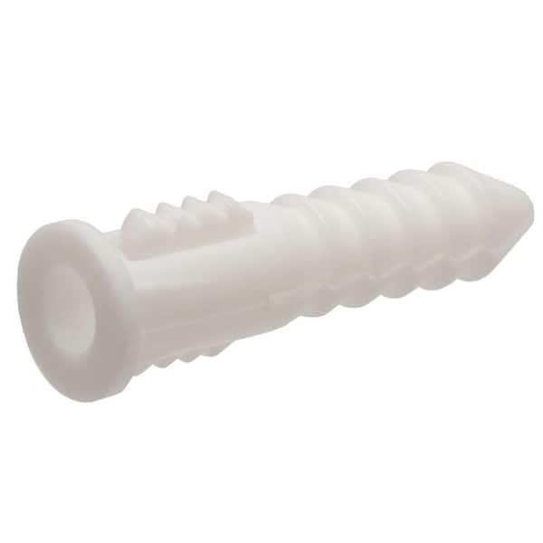 Everbilt #8-10 x 1 in. White Ribbed Plastic Anchor (100-Piece)