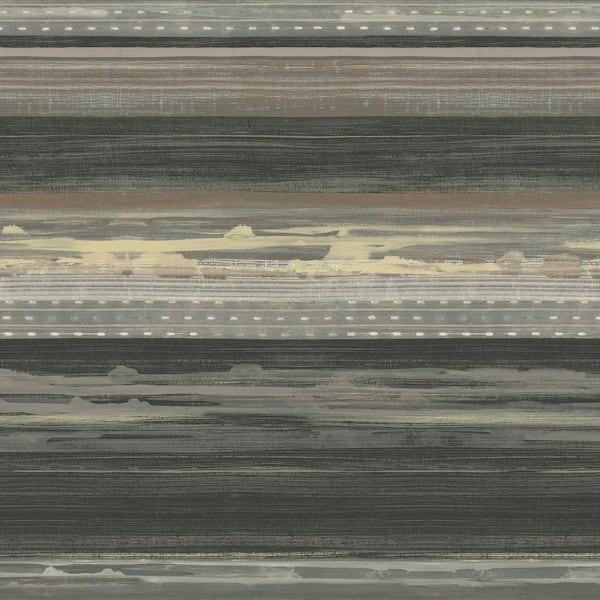 Seabrook Designs Horizon Brushed Stripe Brushed Ebony, Walnut, and Blonde Abstract Paper Strippable Roll (Covers 60.75 sq. ft.)