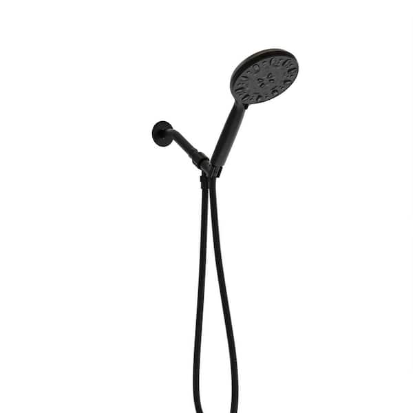 Unbranded 7-Spray Wall Mount Handheld Shower Head, 4.7 in. Hand Shower with Hose 1.8 GPM in Matte Black