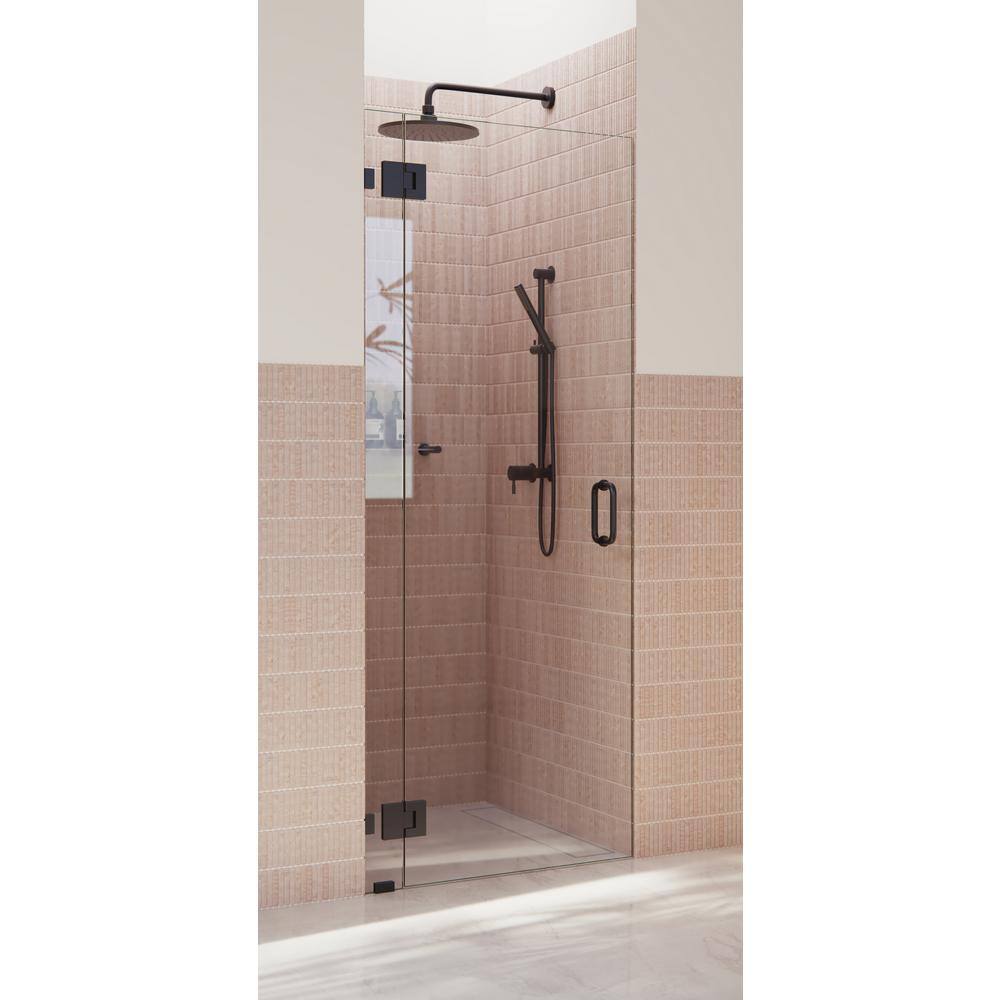 Glass Warehouse 30 in. x 78 in. Frameless Glass Pivot/Hinged Shower ...