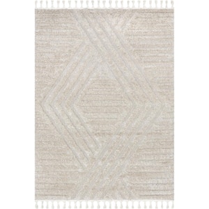 Risette Ivory 8 ft. x 10 ft. Solid Shag Area Rug