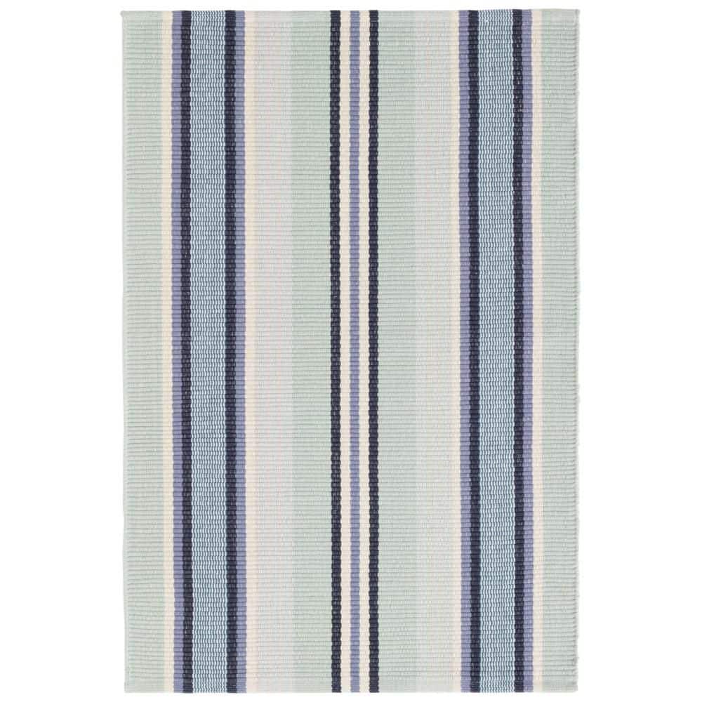 DASH & ALBERT Barbados Stripe Handwoven Cotton Blue 2 ft. x 3 ft ...