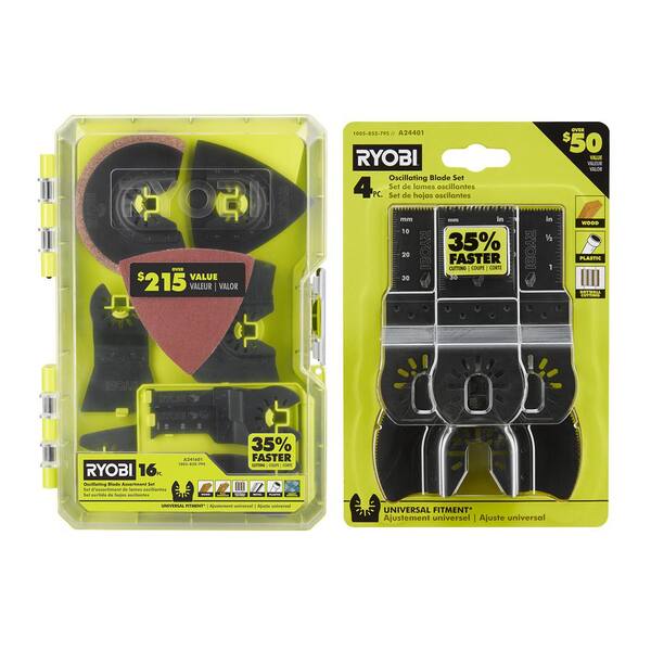 RYOBI 16Piece Oscillating MultiTool Blade Accessory Set, 48 OFF
