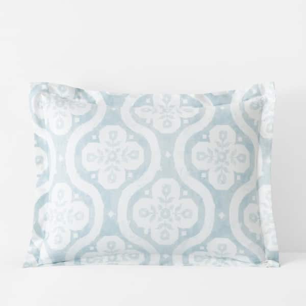 The Company Store Legends Hotel Marrakesh Blue/White Sateen Standard Sham