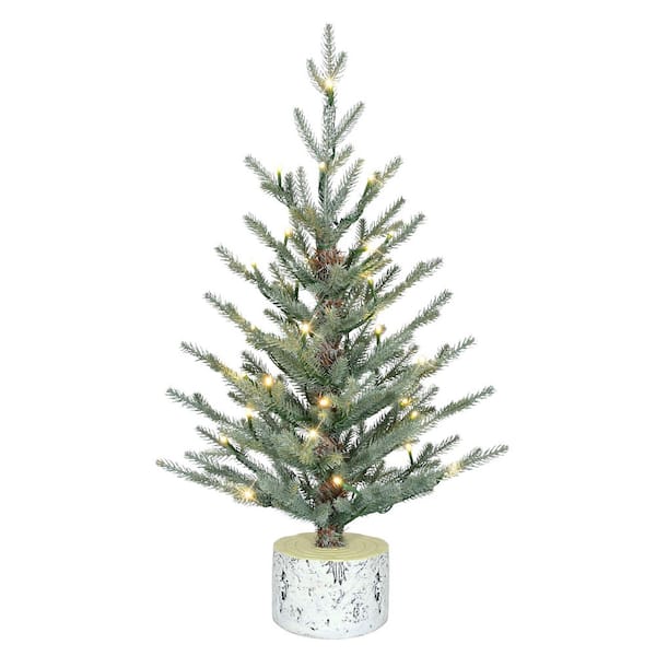 2 ft. Pre-Lit Blue Potted Arctic Fir Artificial Christmas Tree