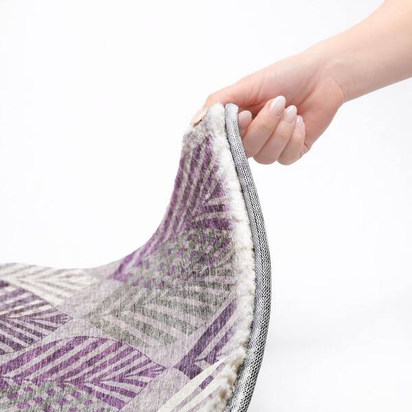 Dream Shag Premium Machine Washable Abstract ADS744 Purple 10 ft. x 14 ft. Area Rug