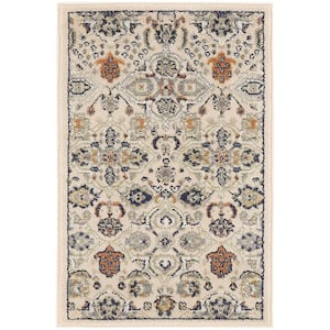 Allur Beige 3 ft. x 5 ft. Abstract Medallion Transitional Area Rug