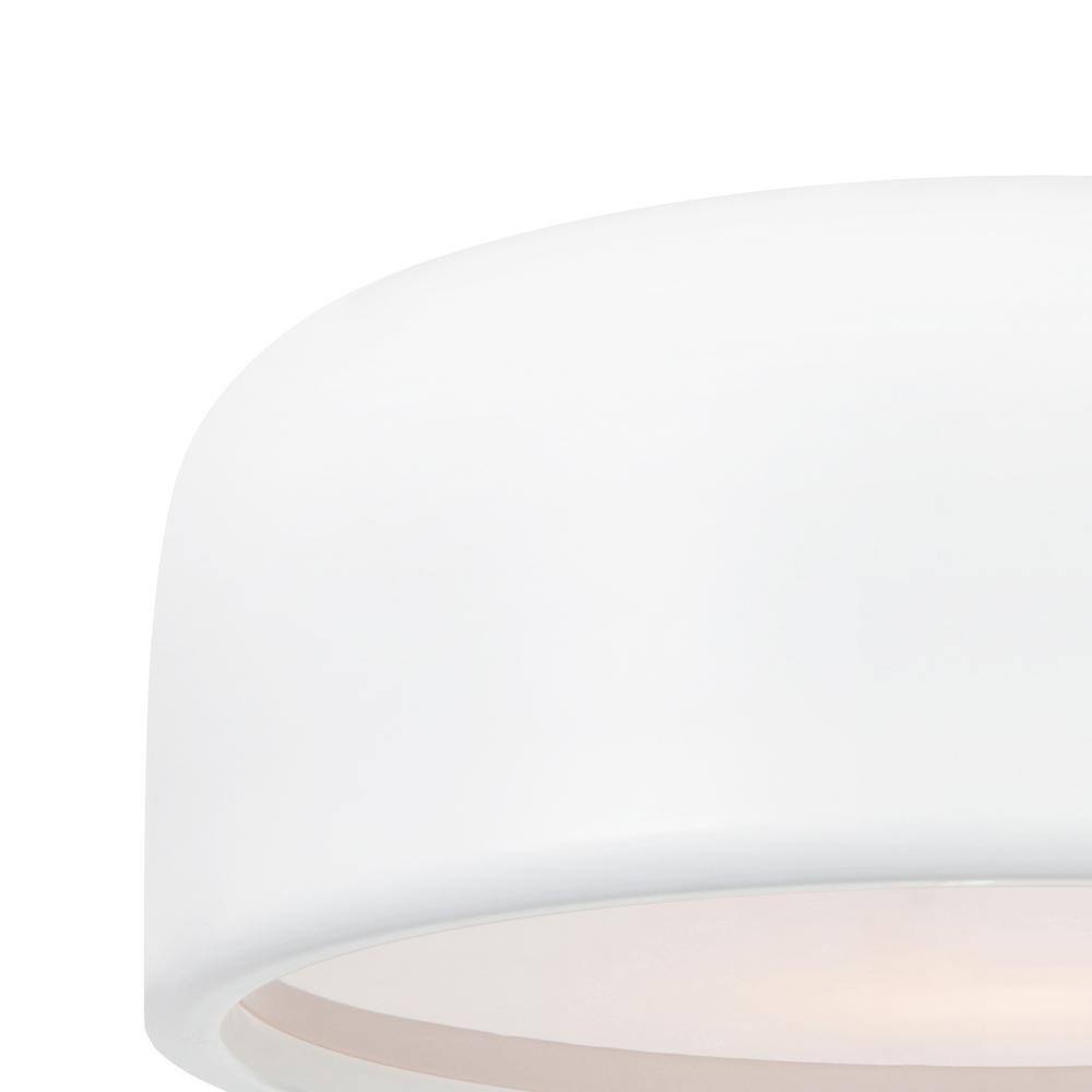Campton 19" White Glass Dome Flush Mount Ceiling Light