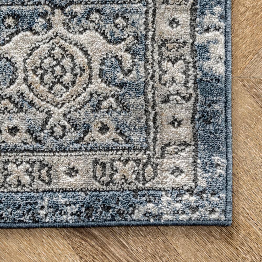 Elysian Blue Medallion 4'x6' Flat Woven Synthetic Area Rug