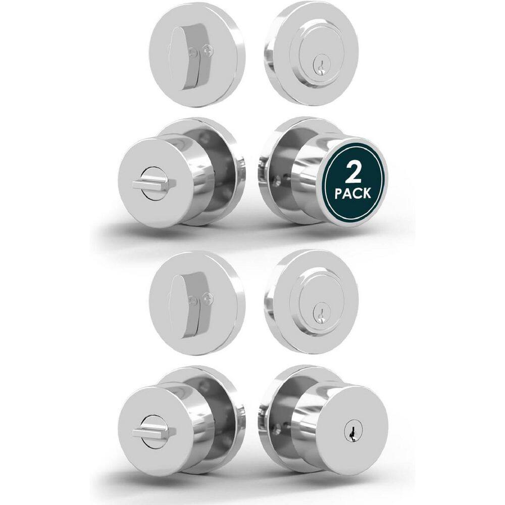 Buena Metal Polished Chrome Entry Hall/Closet Door Lock Style Door Knob with Reversible Heavy Duty, 2 Pack price history on PriceWatchPro