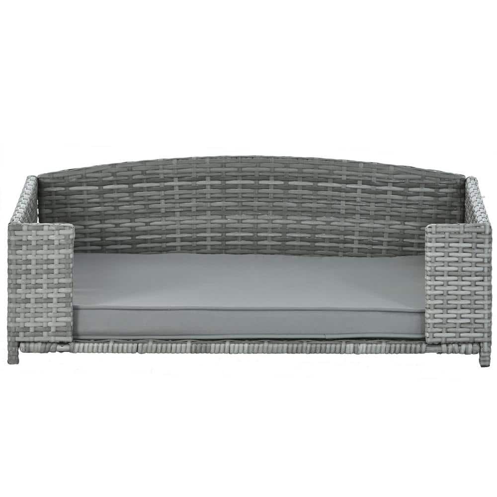 Small to Medium Gray Wicker Dog Bed with Gray Cushion price history on PriceWatchPro