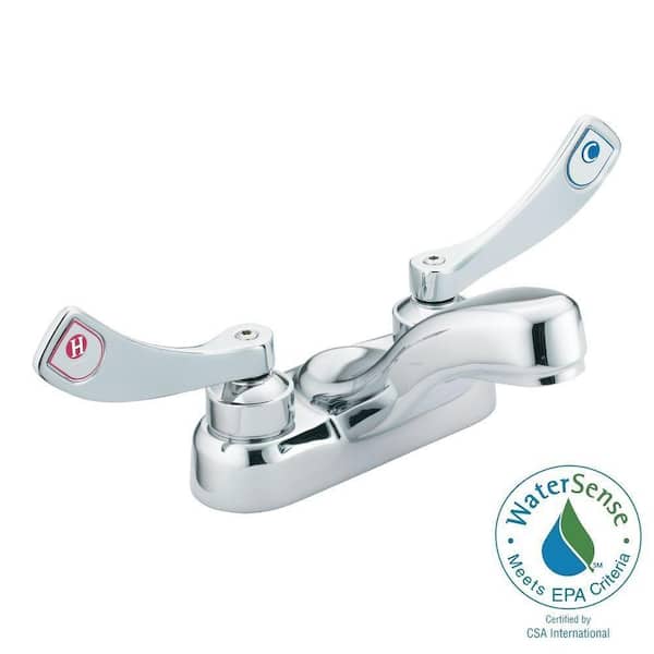 MOEN M-Dura 4 in. Centerset 2-Handle Bathroom Faucet in Chrome