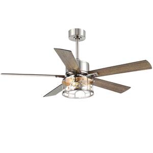 Angel 52 in. Indoor Satin Nickel Ceiling Fan with Light Kit and Remote Control Included