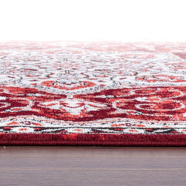 Traditional Medallion Red 7 ft. 10 in. x 10 ft. Area Rug
