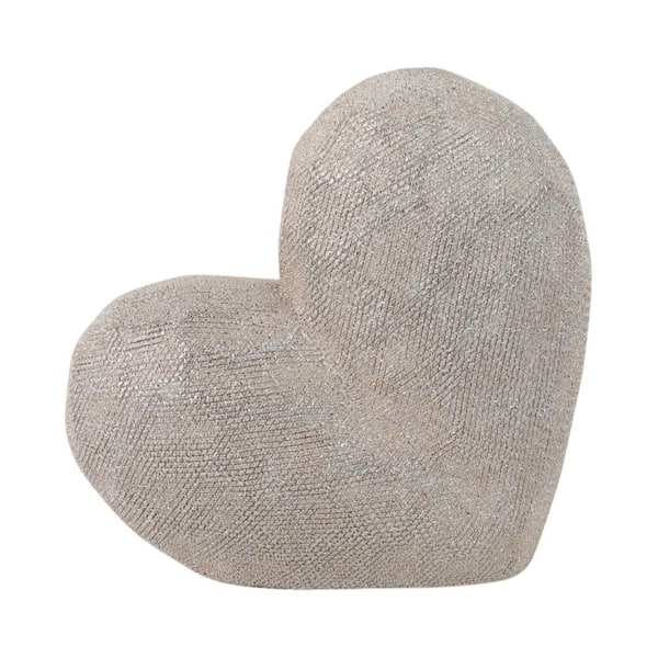 Liv & Skye Gold 8 in. x 8 in. Ceramic Scratched Heart Sculpture