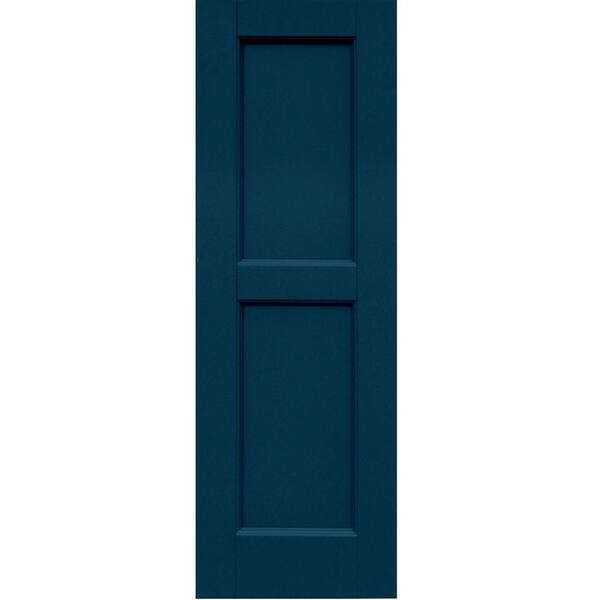 Winworks Wood Composite 12 in. x 36 in. Contemporary Flat Panel Shutters Pair #637 Deep Sea Blue